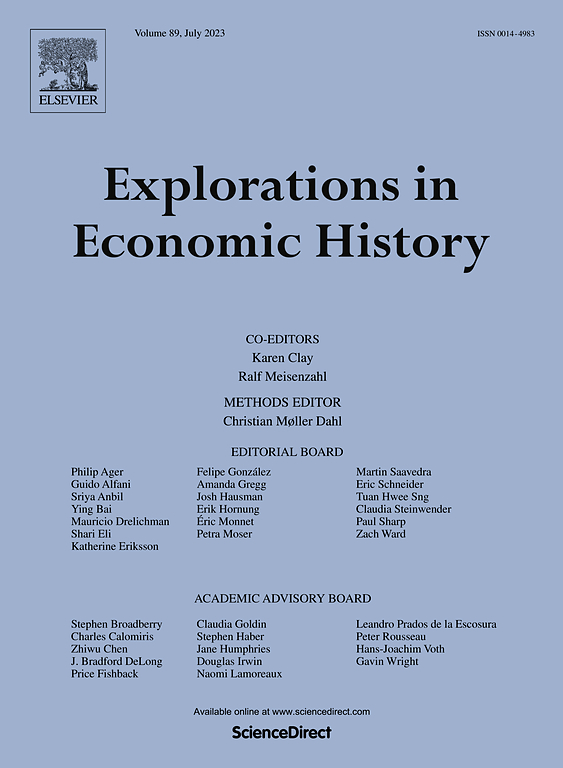 Letture: Explorations in Economic History, vol. 90, October 2023