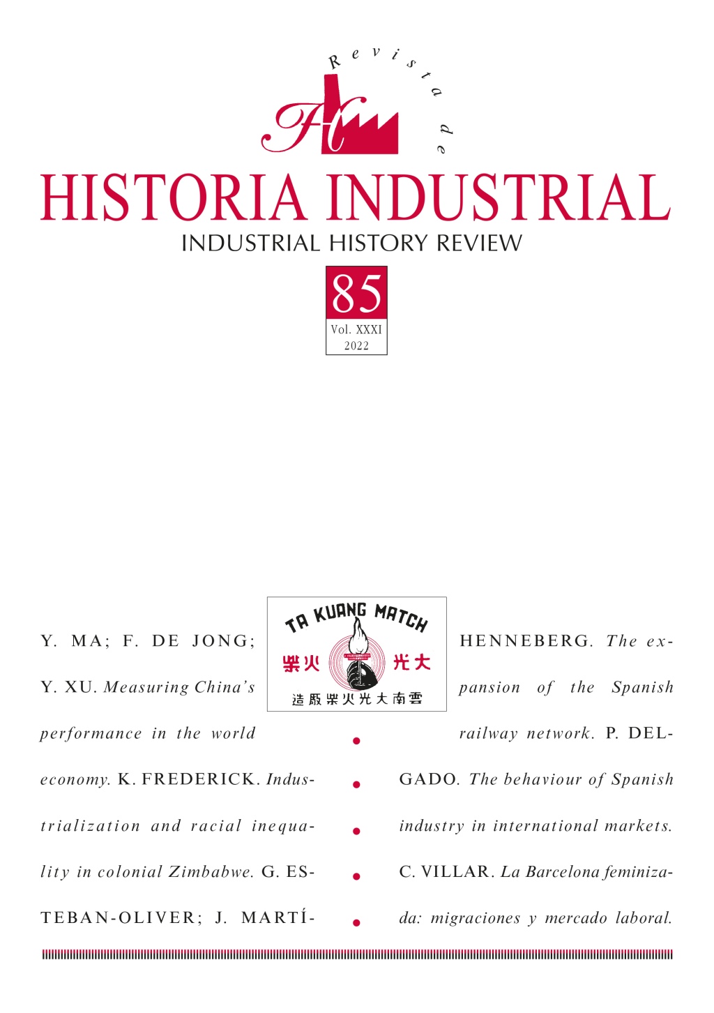 Letture: Articoli in early view della Revista de Historia Industrial – Industrial History Review (RHI-IHR)